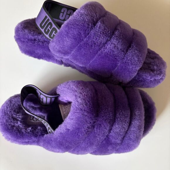 UGG Fluff Yeah Purple Slides Slippers Size 7 Women’s - Picture 11 of 12
